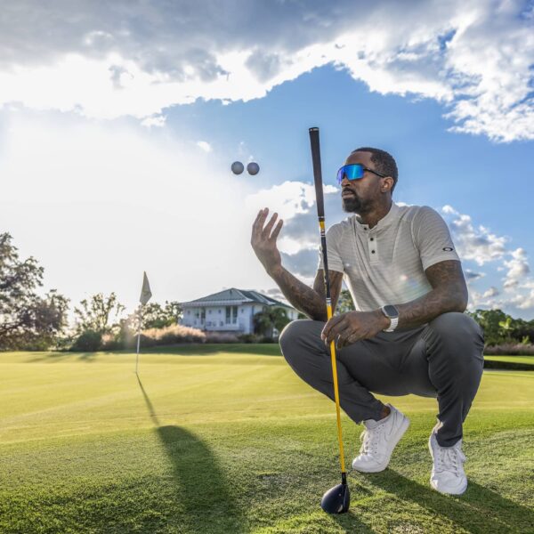 JR Smith wearing Oakley sunglasses on golf course