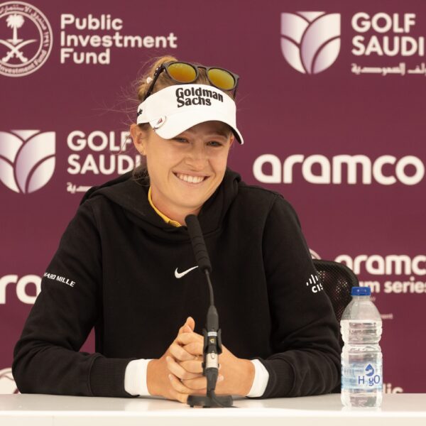 Nelly Korda of the USA during her press conference