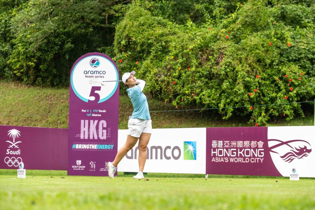 Xiyu Lin during Round 2 of the Aramco Team Series presented by PIF - Hong Kong