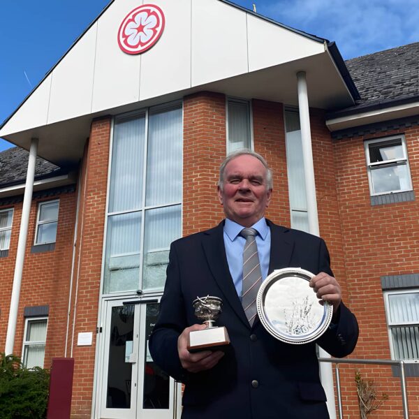 Michael Rees holds his Gerald Micklem Award