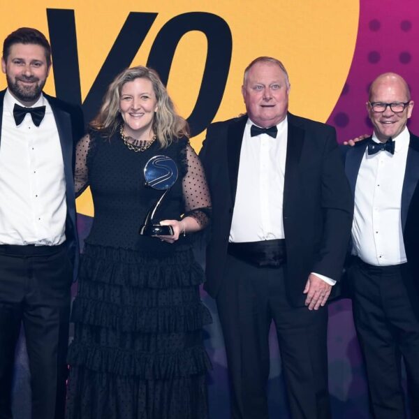 (left to right) Laura Woods, Richard Atkinson (Ryder Cup Director), Katie Clayman (Head of Ryder Cup Team Services), David Garland (Director of Tour Operations), Guy Kinnings (Group CEO) and Mark Durden-Smith,