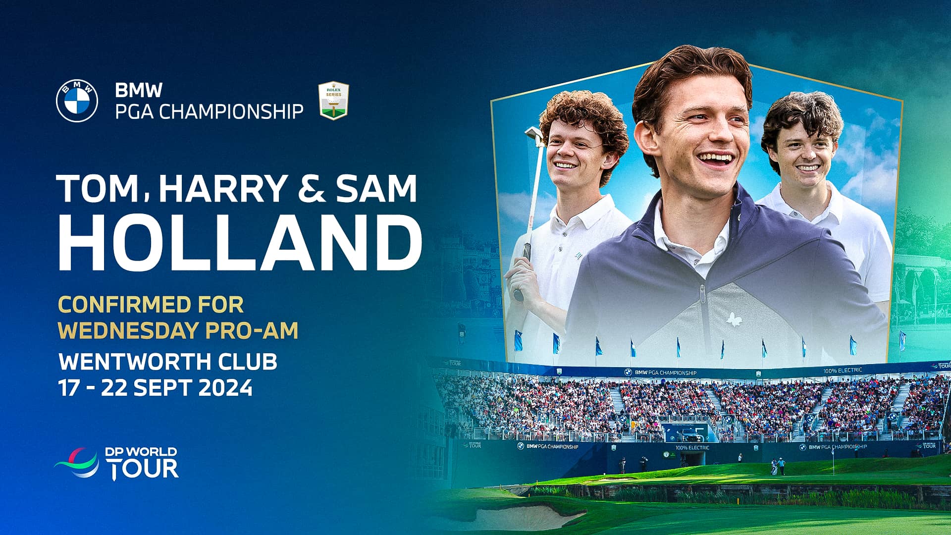 Tom Holland and Brothers Back in Action at BMW PGA Championship Celebrity Pro-Am
