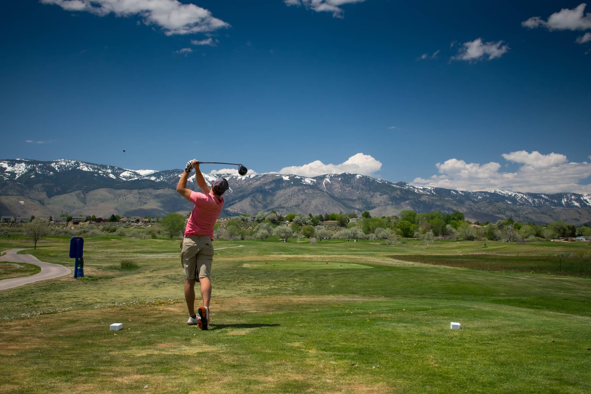 Amateur Golfer Driving On Tahoe Golf Course