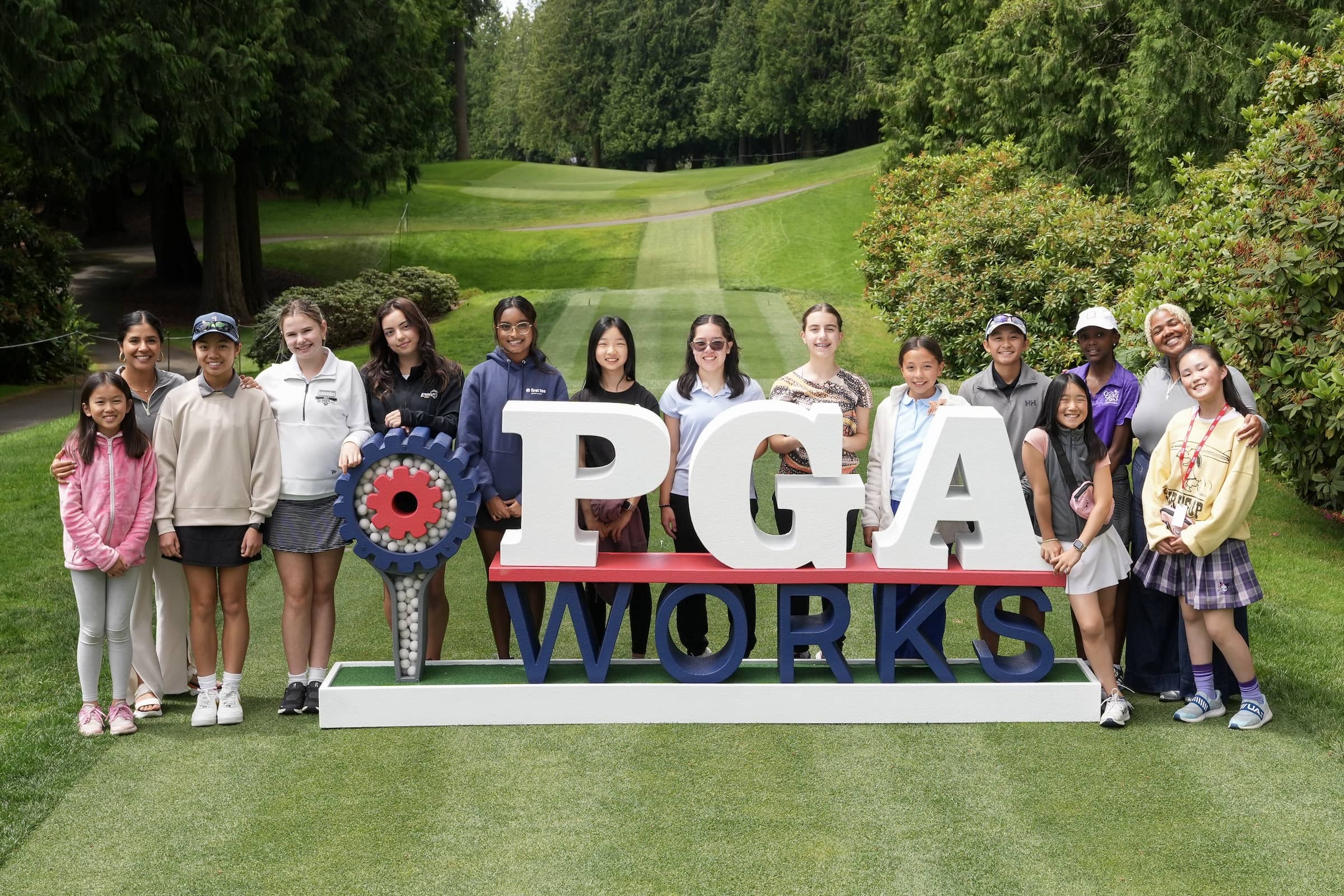 PGA WORKS staff and students pose during the PGA WORKS Beyond the Green