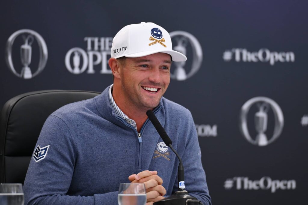 Bryson DeChambeau speaks in a press conference