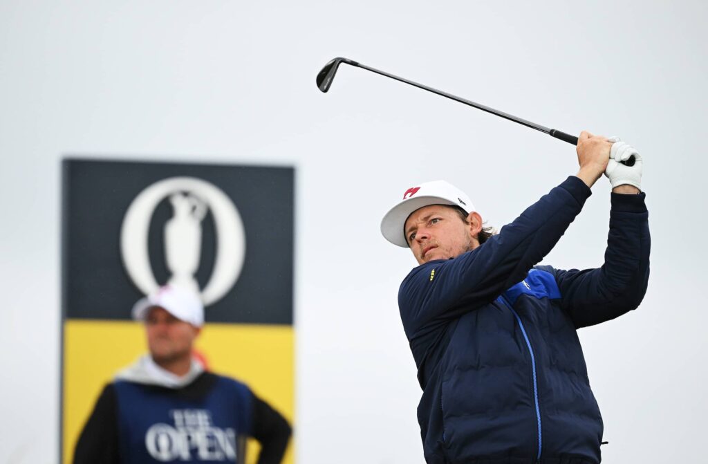 Cameron Smith of Australia tees off on the third hole on day two of The 152nd Open championship at Royal Troon