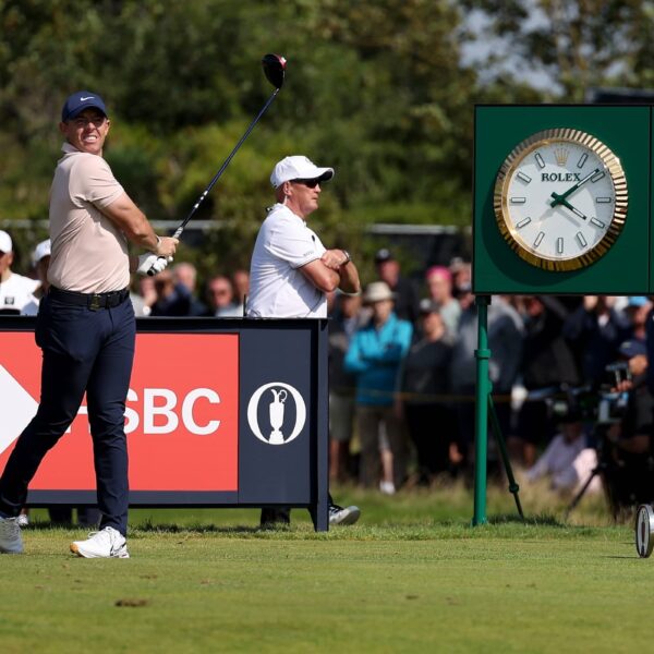 Rory Mcilroy tees off