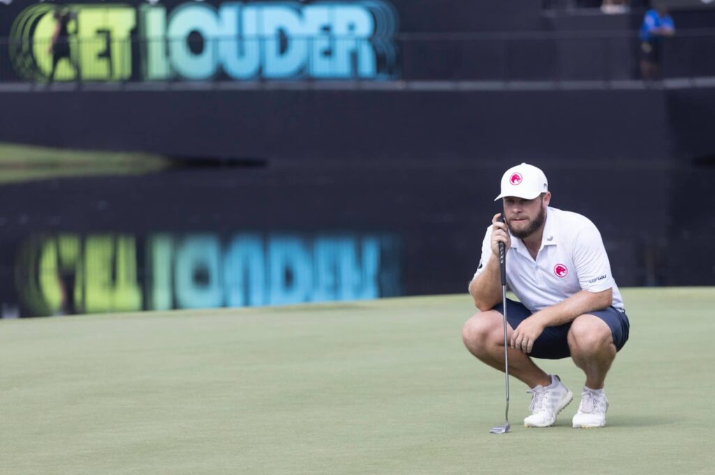 Tyrell Hatton on the putting green