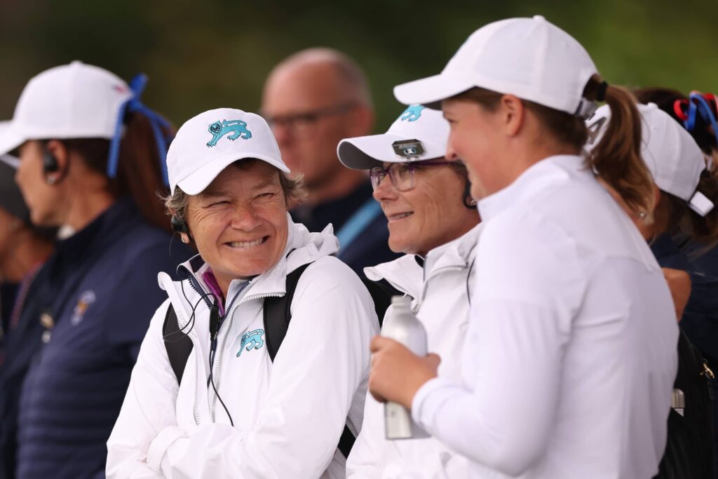 Catriona Matthew, the Great Britain and Ireland Captain, is all smiles at the 43rd Curtis Cup at Sunningdale