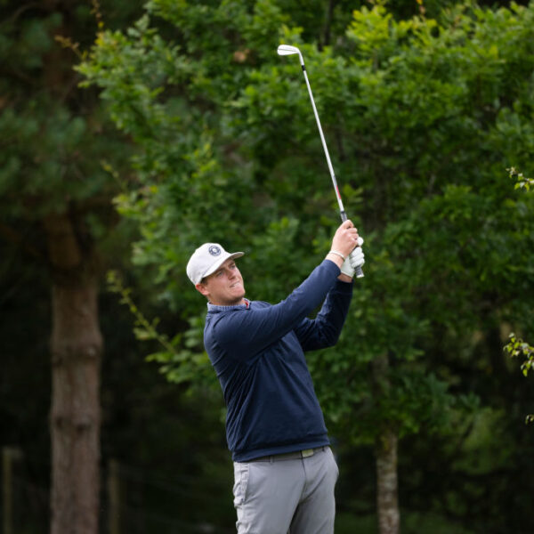 Deon Germishuys of South Africa on the 8th fairway on day one of the Farmfoods Scottish Challenge