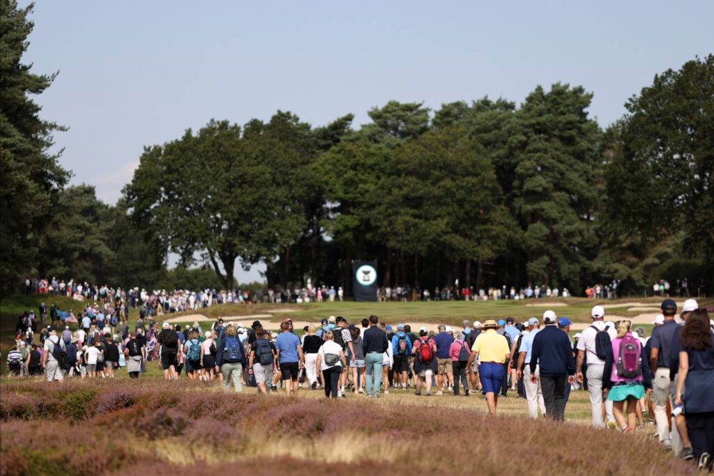 Large crowds watched the opening day of the 43rd Curtis Cup at Sunningdale