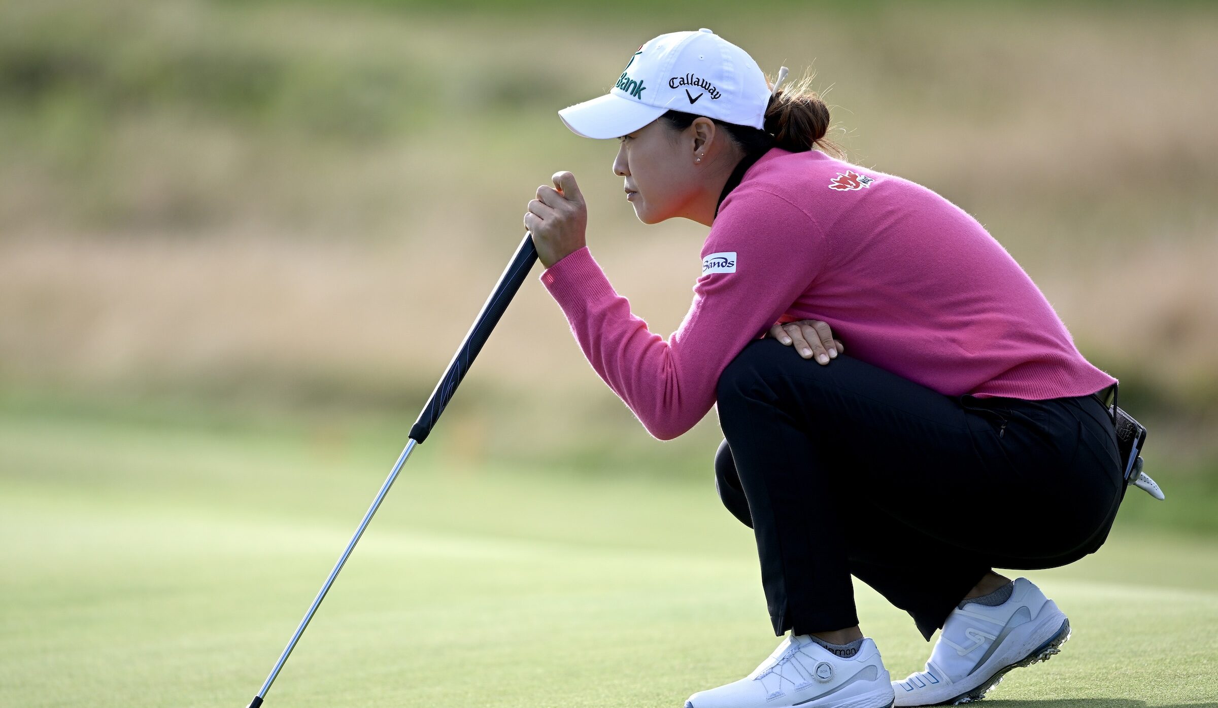 Minjee Lee of Australia prepares to putt on the ninth green during the first round of the ISPS HANDA Women's Scottish Open at Dundonald Links Golf Course