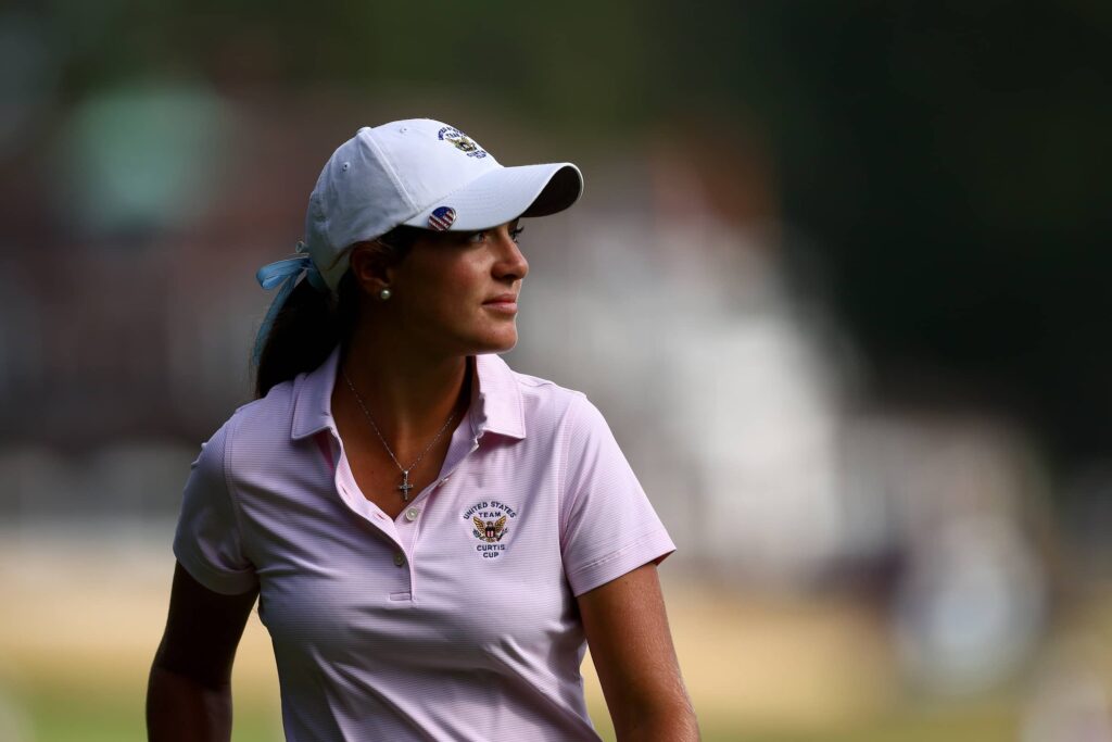 Rachel Kuehn from the United States of America in practice ahead of the 43rd Curtis Cup Match at Sunningdale