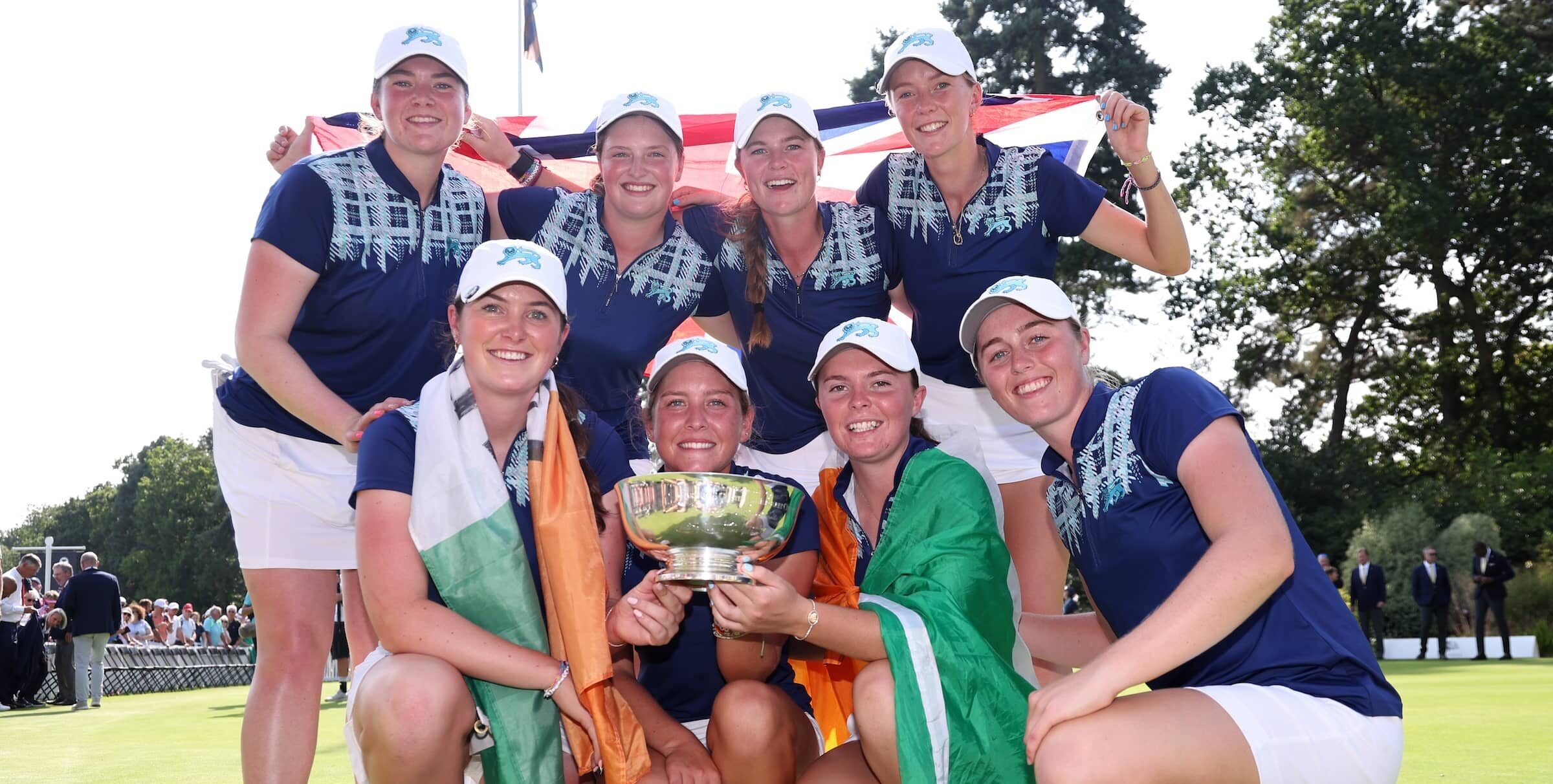 The Great Britain and Ireland team celebrate winning the 43rd Curtis Cup at Sunningdale