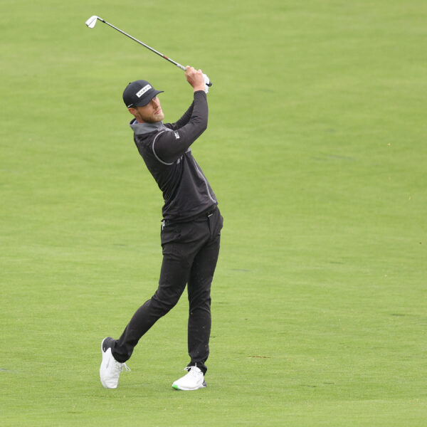 Jesper Svensson of Sweden plays his second shot on the 1st hole during the third round of the FedEx Open de France 2024 at Le Golf National