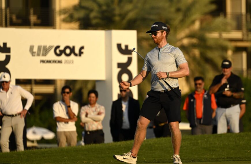 Kieran Vincent pictured at Abu Dhabi Golf Club for the LIV Golf Promotions event in 2023