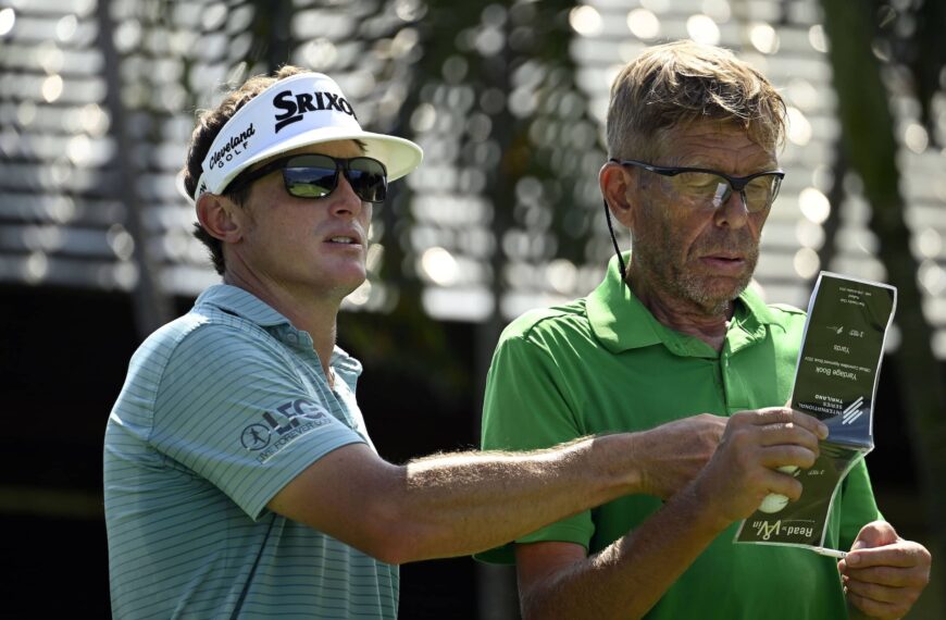 MJ Maguire pictured with caddie Julian ‘Eggie’ Hunt during International Series Thailand at Thai Country Club, the sixth of 10 events on The International Series in 2024.