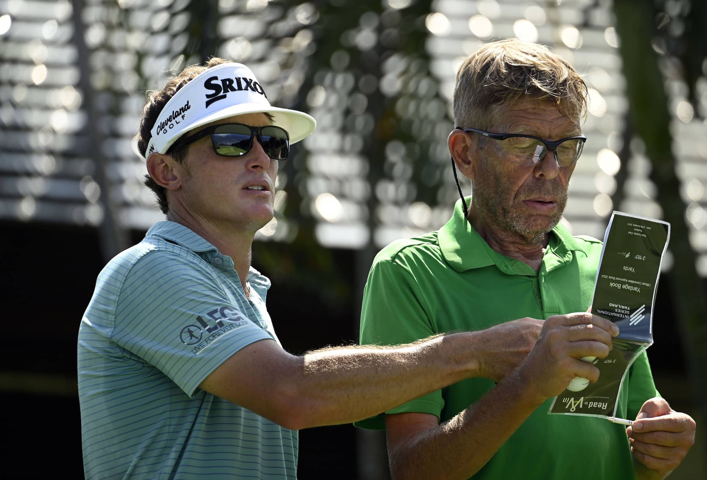 MJ Maguire pictured with caddie Julian ‘Eggie’ Hunt during International Series Thailand at Thai Country Club, the sixth of 10 events on The International Series in 2024.