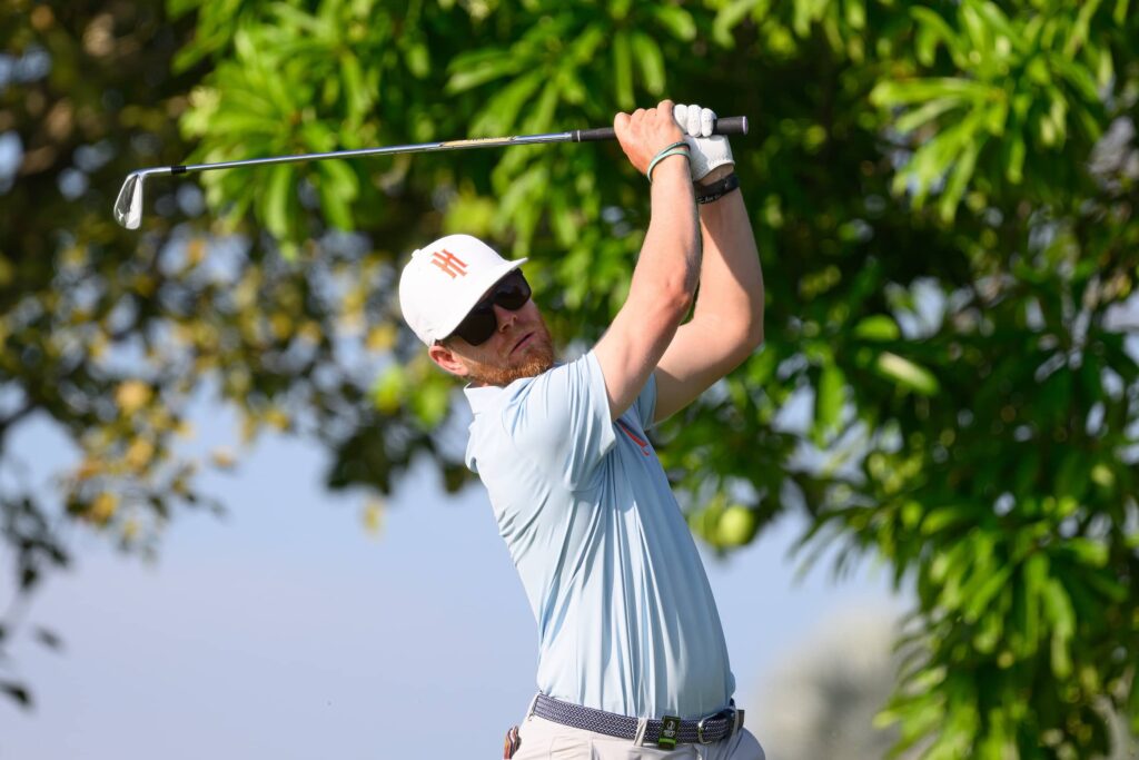 Scott Vincent plays an iron shot on day three of the Black Mountain Championship, the fifth event of 10 on The International Series