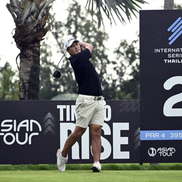 Sihwan Kim pictured on the second hole at Thai Country Club ahead of International Series Thailand, the sixth of 10 events on The International Series schedule in 2024