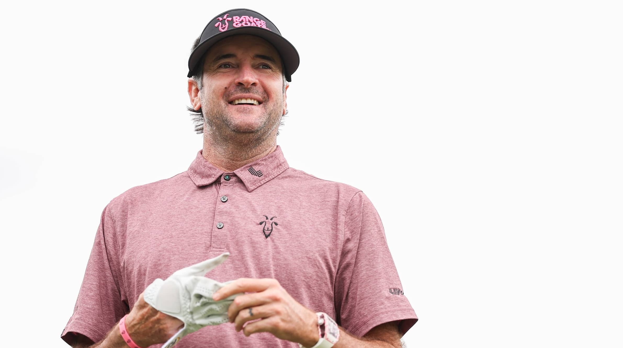 Two-time Masters winner Bubba Watson pictured on the driving range during the pro-am before the start of LIV Golf Miami at Trump National Doral