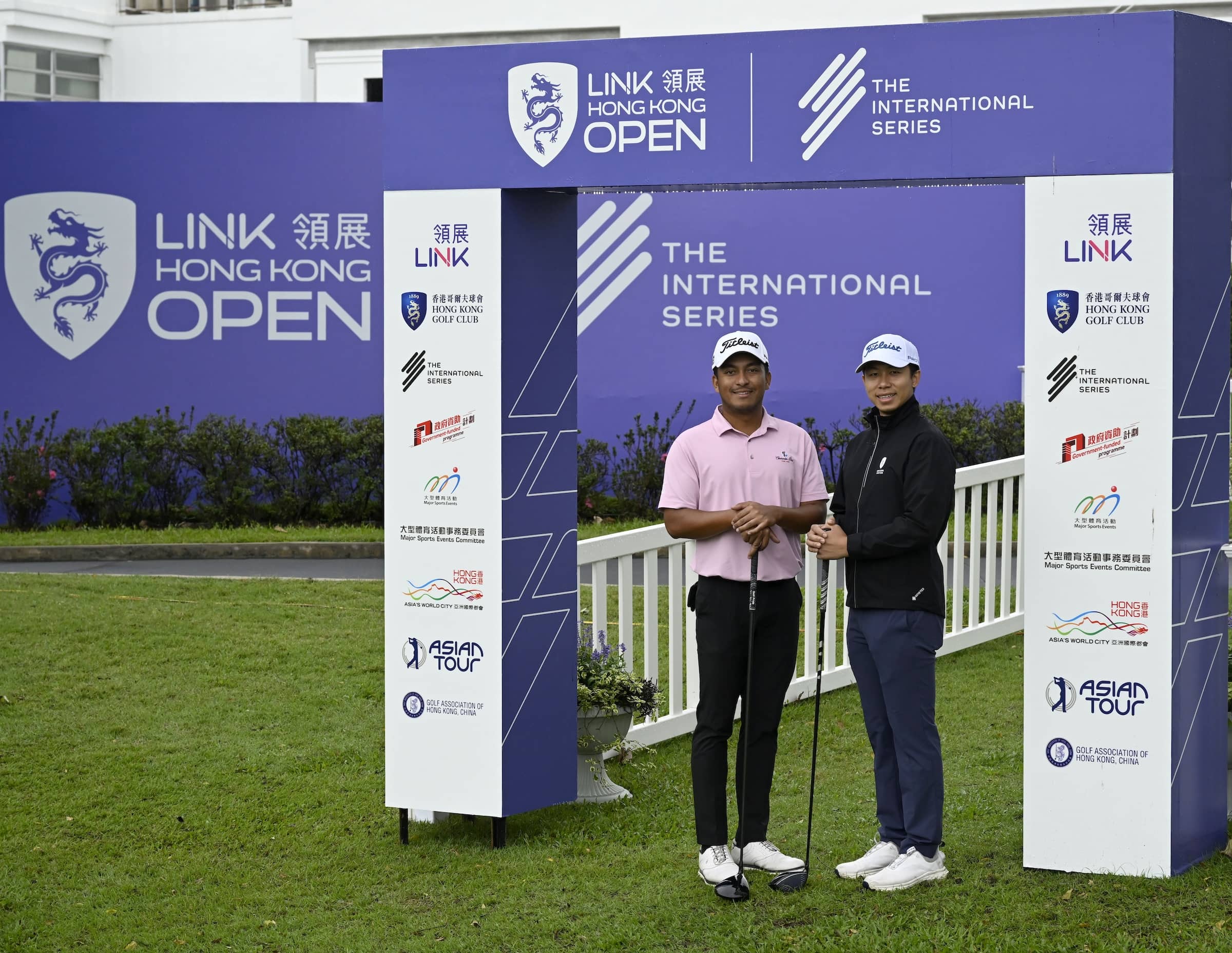 L-R Leon D’Souza and Michael Regan Wong pictured at the Hong Kong Golf Club ahead of the Link Hong Kong Open, the eighth of 10 events on The International Series in 2024.