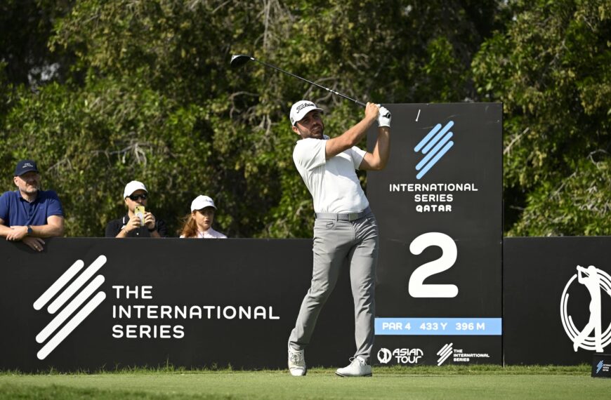 Ian Snyman pictured on the second hole at Doha Golf Club, during International Series Qatar, the ninth of 10 events on The International Series in 2024.