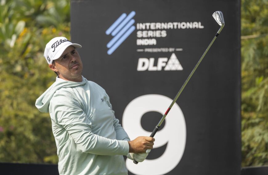 Chase Koepka pictured at DLF Golf and Country Club, during International Series India