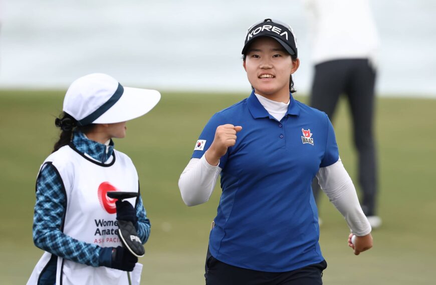 Sumin Hong of the Republic of Korea leads after the second round of the Women's Amateur Asia-Pacific championship.