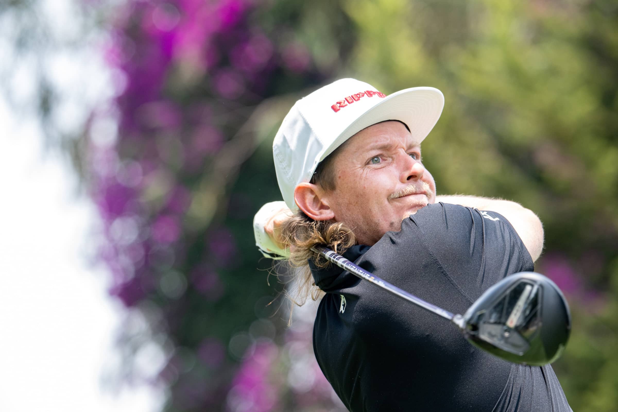 Captain Cameron Smith of Ripper GC hits his shot from the seventh tee during the first round of LIV Golf Mexico City at Club de Golf Chapultepec