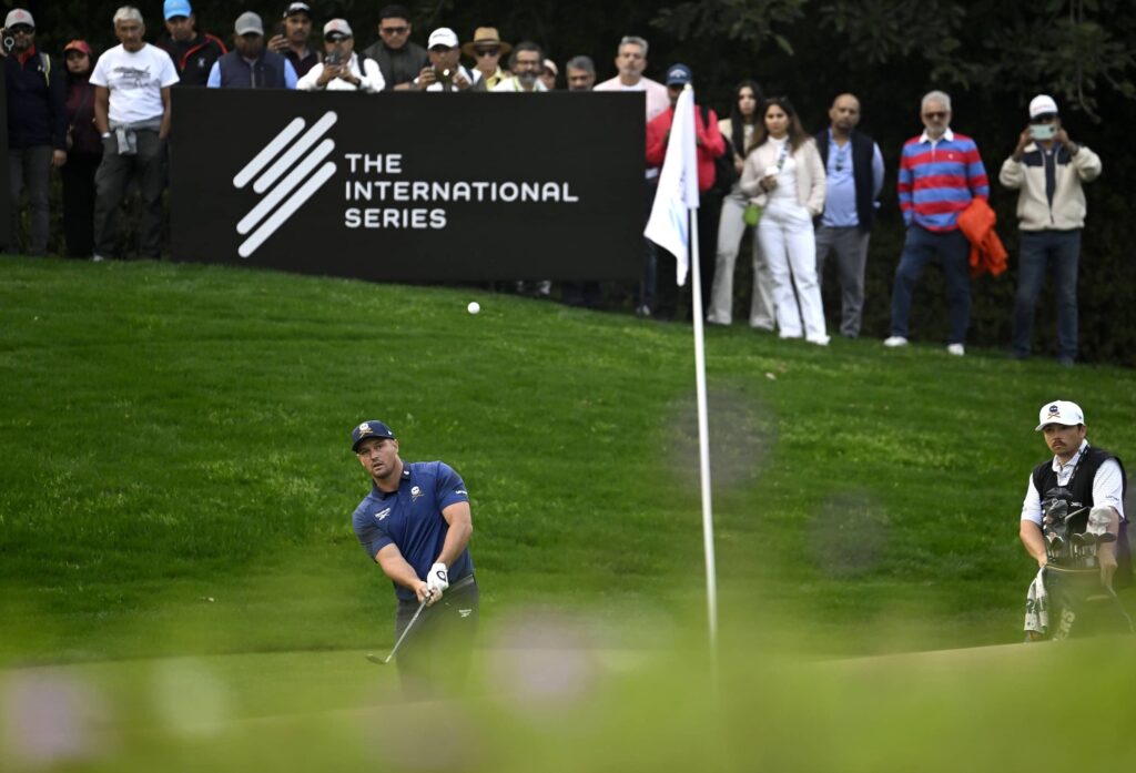 Bryson DeChambeau during Round Three of the International Series India at DLF Golf and Country Club in Gurgaon, India