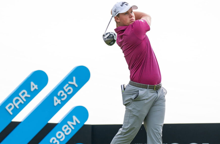 Caleb Surratt of America pictured hitting a tee shot during round two of International Series Japan presented by Moutai at Caledonian Golf Club. © Asian Tour