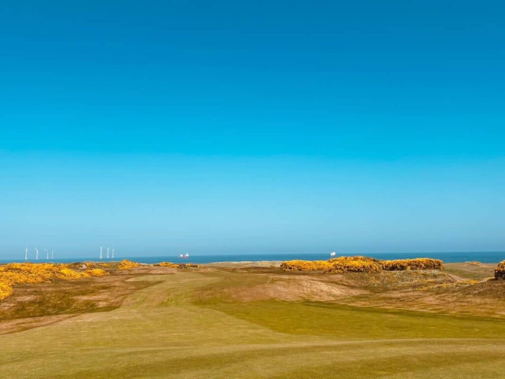 Dry looking golf course by the sea