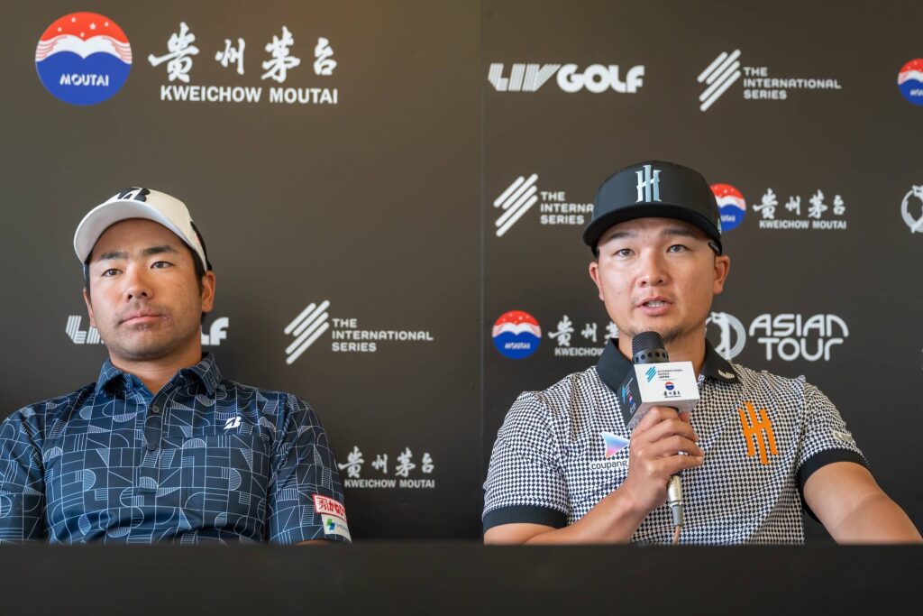 Kazuki Higa and Jinichiro Kozuma pictured during a press conference