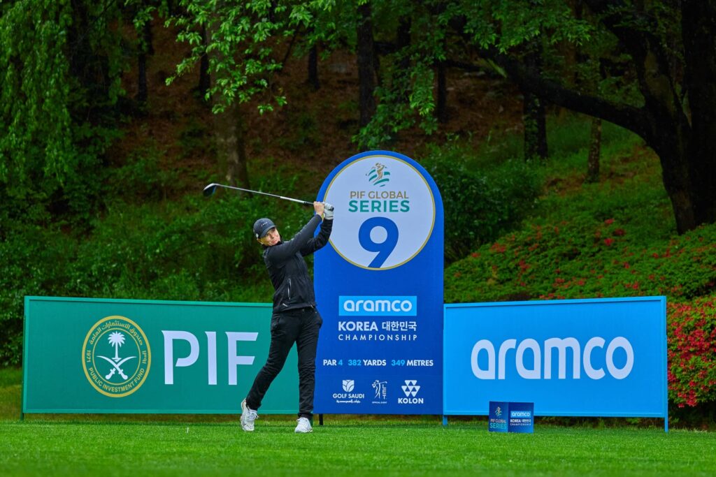 Lee-Anne Pace pictured at New Korea Country Club for the Aramco Korea Championship, the second of five events on the PIF Global Series in 2025.