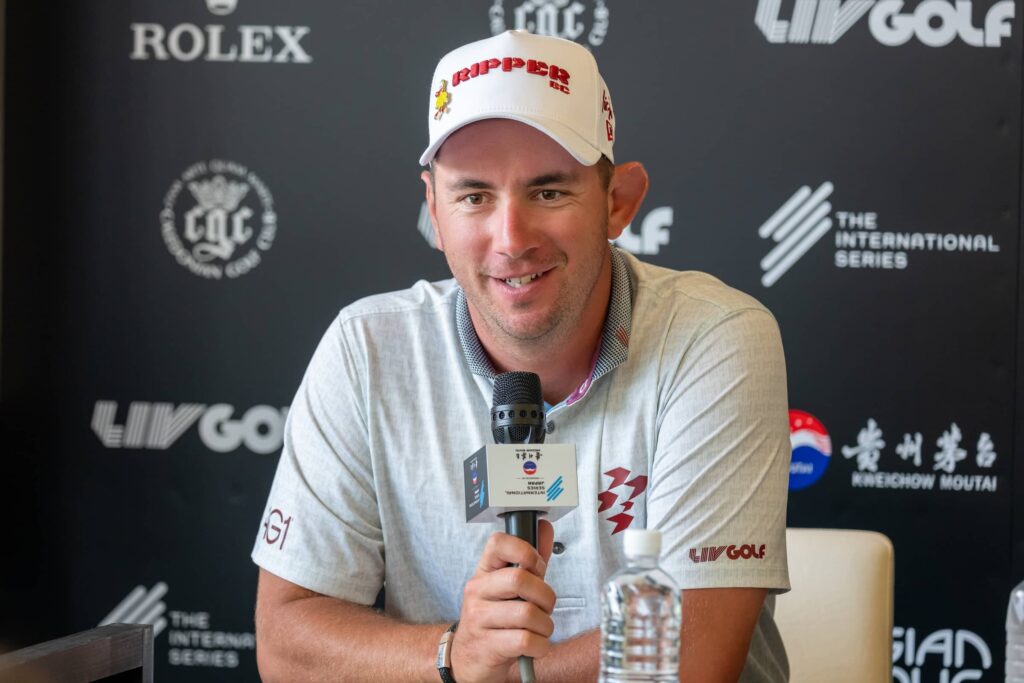 Lucas Herbert of Australia during a press conference ahead of the 2025 International Series Japan