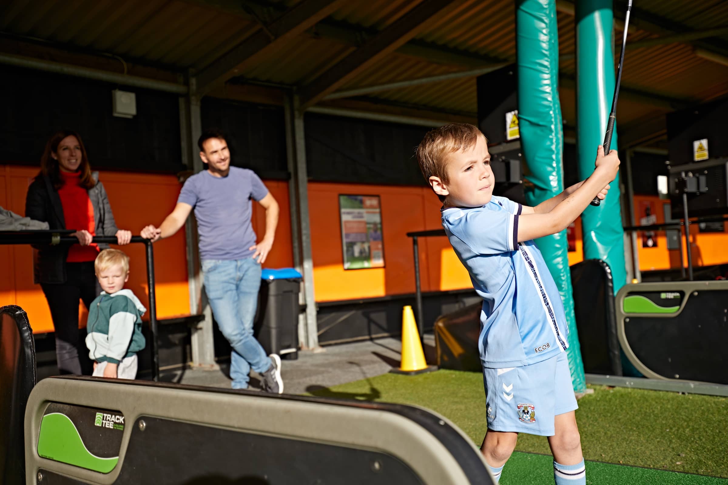 Youngsters on driving range