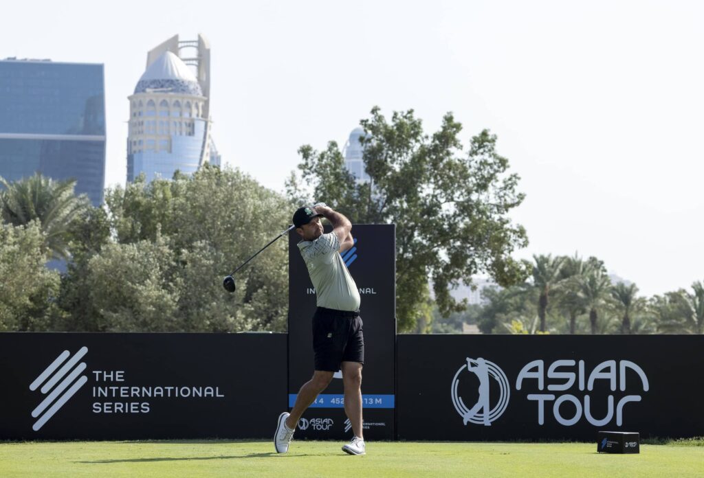 Charl Schwartzel of South Africa pictured during round three of International Series Qatar in 2024