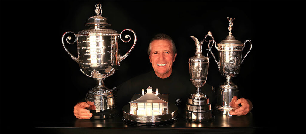 Gary Player with his trophies